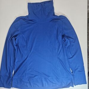Reel Legends Womens Turtleneck Large Blue Ultra Comfort Performance Outdoor Wear